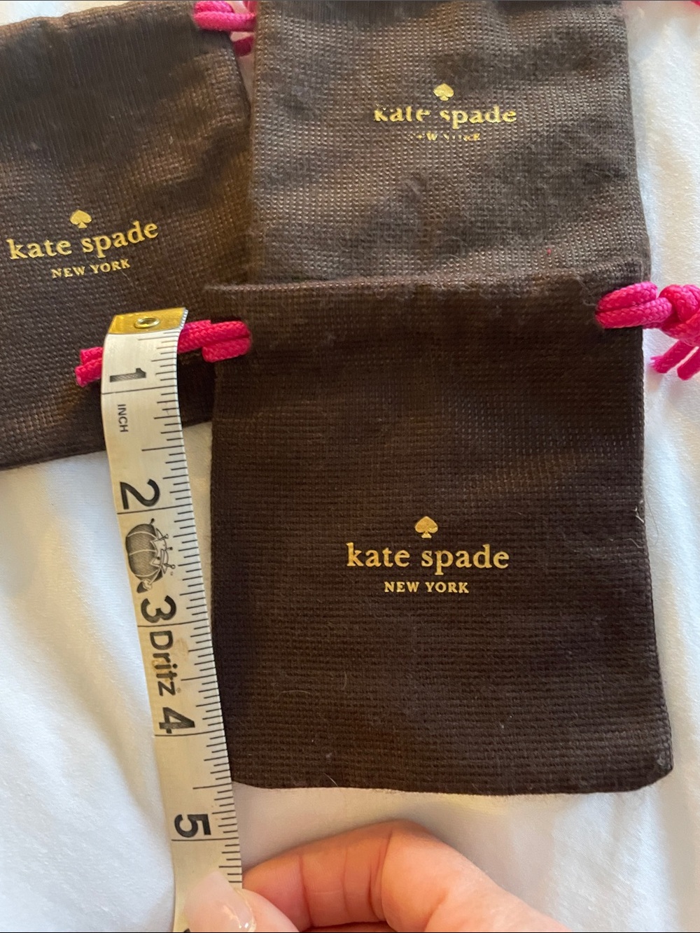 kate spade Brown Bags with Hot Pink Drawstrings - Accessory Pouches - Picture 3 of 5
